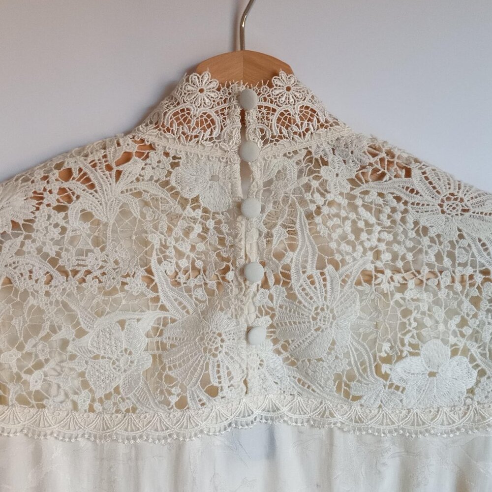 ERDEM x H&M collab Ivory Lace Long Sleeve Blouse - Picture 3 of 10